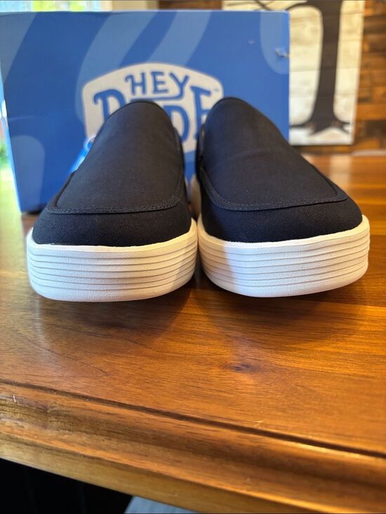 NEW Hey Dude Sunapee Navy White Canvas Men\ display picture 3